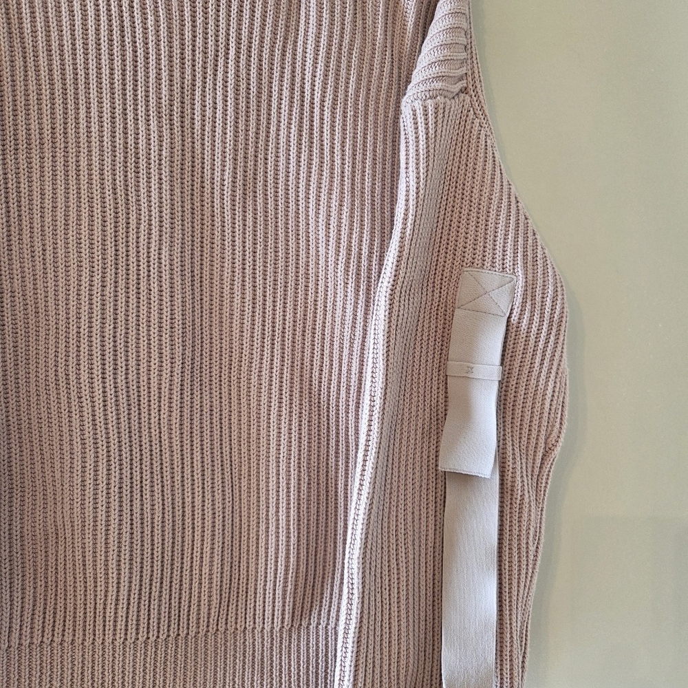 Pistola Taylor Ribbed Cropped Sweater Women's Tabbed Sleeves Blushing Size Large - Picture 5 of 11
